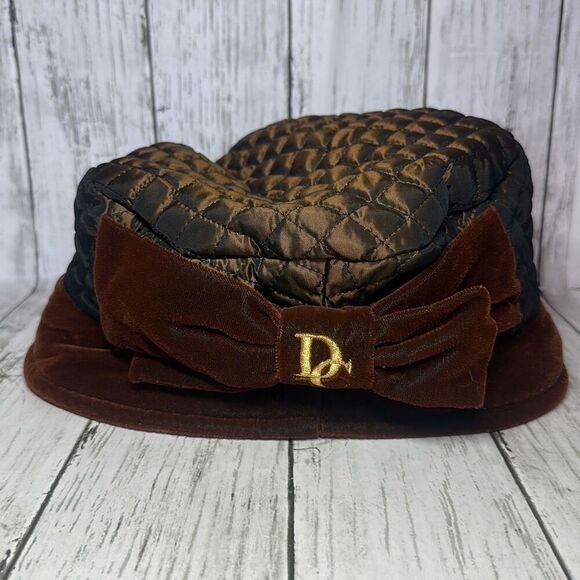 Diahann Carol Brown Quilted‎ Velvet Vintage Hat main image 3